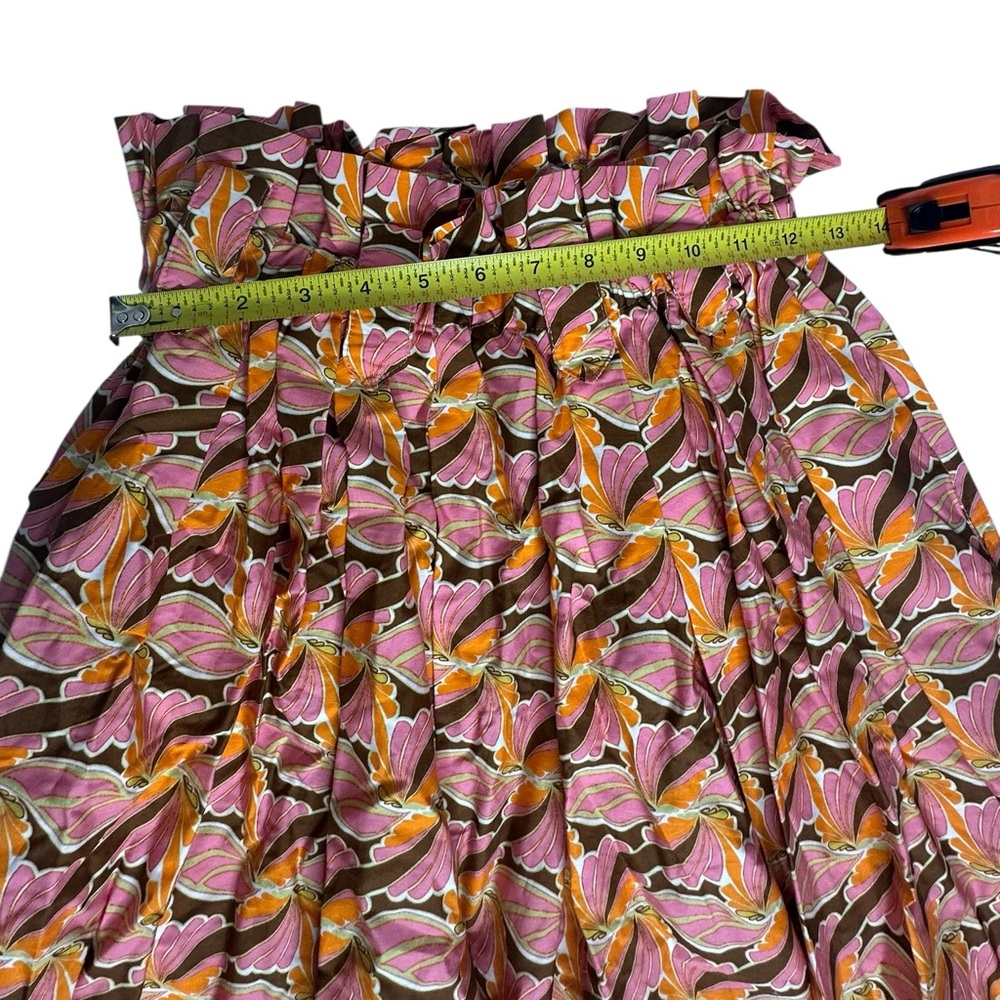 NWT Anthro x Devotion Twins Kotronas Vibrant Floral Polished Cotton Midi Skirt S - Picture 9 of 14